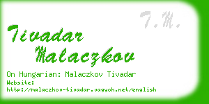 tivadar malaczkov business card